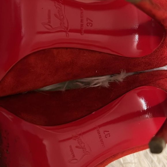 Christian Louboutin Red Suede So Kate 120mm Pumps SZ 37 - Picture 7 of 8